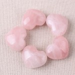 Natural Rose Crystal Heart handicraft Powder Crystal Heart  Powder Energy Stone