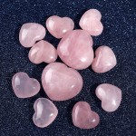 Natural Rose Crystal Heart handicraft Powder Crystal Heart  Powder Energy Stone