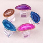 Geode Quartz Napkin Rings Natural Stone Agates Table Decoration Napkin Buckle Holder