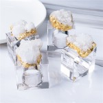 4pcs/set Geode Quartz Napkin Rings Natural Stone Agates Table Decoration Napkin Buckle Holder