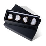 4pcs/set Geode Quartz Napkin Rings Natural Stone Agates Table Decoration Napkin Buckle Holder