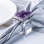 4pcs/set Geode Quartz Napkin Rings Natural Stone Agates Table Decoration Napkin Buckle Holder