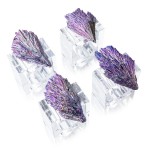 4pcs/set Geode Quartz Napkin Rings Natural Stone Agates Table Decoration Napkin Buckle Holder