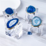 4pcs/set Geode Quartz Napkin Rings Natural Stone Agates Table Decoration Napkin Buckle Holder