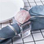 4pcs/set Geode Quartz Napkin Rings Natural Stone Agates Table Decoration Napkin Buckle Holder