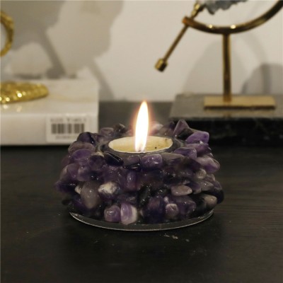 Rose  | Amethyst|Fluorite|White crystal|Calcite Candle Holder | Citrine Quartz Tealight Candle Holder