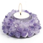 Votive Calcite, Amethyst, White Crystal Candle Holder